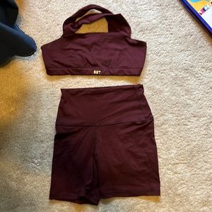 Sangria bike shorts and band bra size S